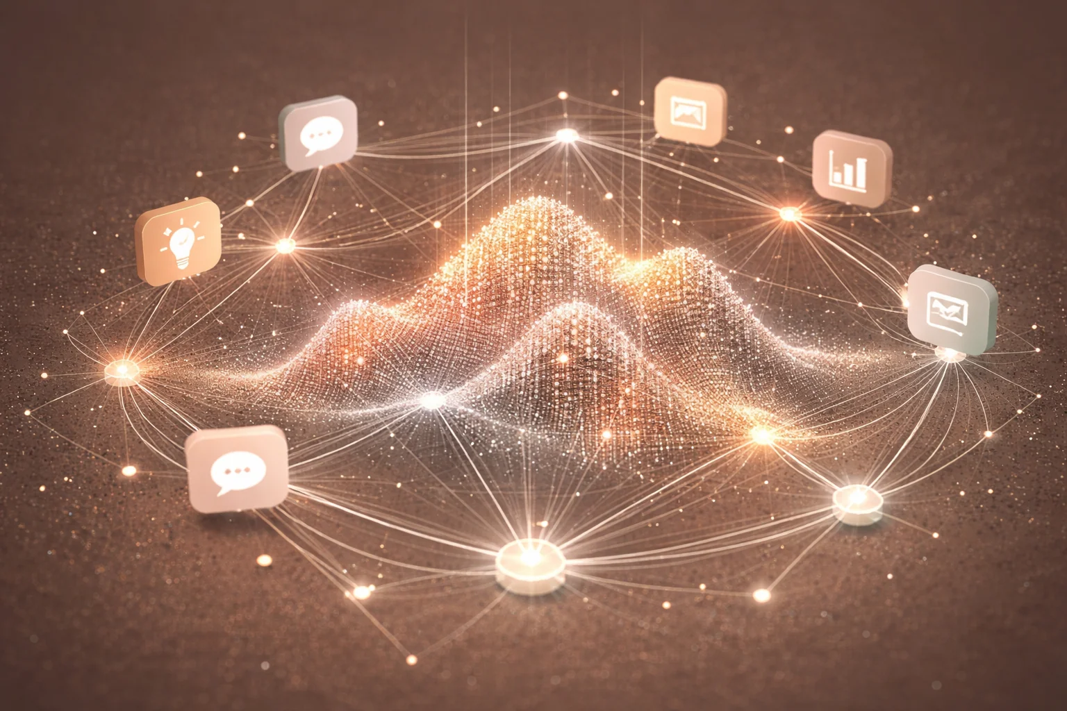 AI synthesis turning a messy canvas into a structured summary with themes and next steps